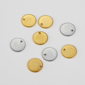 Pendentif Rond en Acier Inoxydable Disque Poli Tag Charm pour la Fabrication de Bijoux DIY Colliers Bracelets Fournitures