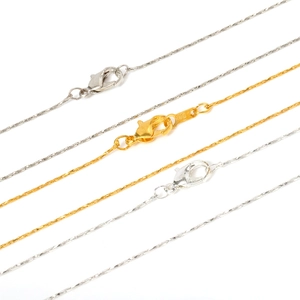 Bulk gold and silver metal chain necklaces with lobster clasps for DIY jewelry making