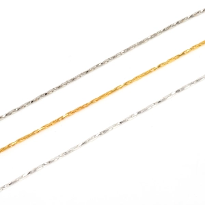 Set of fine metal jewelry chains in gold and silver finish for DIY necklace jewelry making