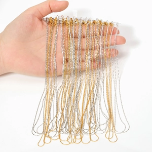 Gold and silver metal thin necklaces with lobster clasps for DIY jewelry making