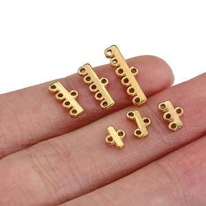 Fermoirs coulissants dorés multi-rangs en acier inoxydable pour bijoux DIY créatifs