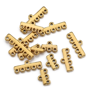 Fermoir connecteur multi-rangs doré en acier inoxydable pour bijoux DIY