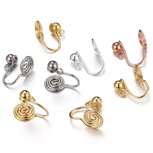 Convertitori per orecchini a clip in acciaio inossidabile oro, argento e oro rosa