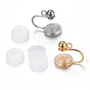 Convertitori per orecchini a clip a U in oro e argento con gommini in silicone per fai da te