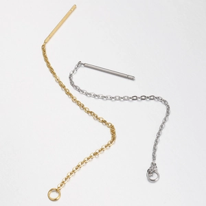 Pendientes de cadena con borlas en acero inoxidable oro 18k y plata para diseño de joyas