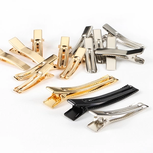 Thickened metal duckbill hair clips in gold, silver, and black for DIY hair accessories