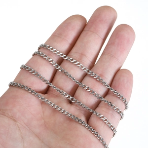 Chaîne cubaine en acier inoxydable argenté pour la création de bijoux hip-hop