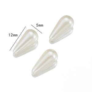 100 cuentas de perlas de lágrima marfil 12x5mm para hacer joyas de diadema DIY