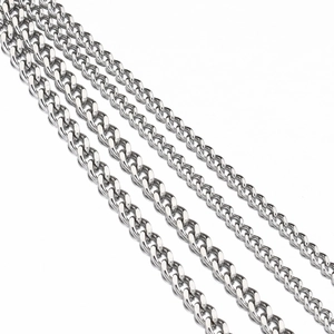 Différentes largeurs de chaînes gourmettes en acier inoxydable poli pour bijoux DIY