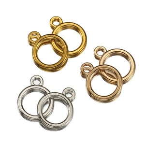 Rundes Knebelverschluss-Set in Gold, Silber und Roségold für DIY-Schmuckherstellung