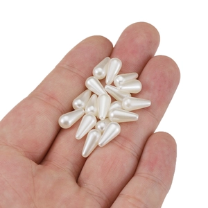 Cuentas de perlas de gota blancas para accesorios de pelo DIY y joyería artesanal