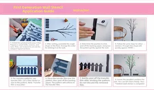 Tutoriel d'installation étape par étape des stickers muraux café et arbre avec film de transfert