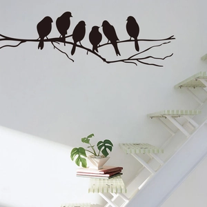 Minimalistischer schwarzer Vogel-Silhouette-Wandaufkleber für Wohnzimmerdekor