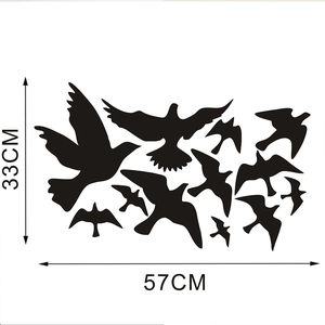 Minimalist black flying seagull wall stickers for living room decor 57x33cm silhouette