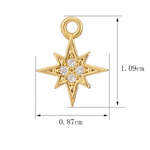 Detaillierte Größentabelle für den Goldstern-Anhänger mit Maßen 1,09 cm x 0,87 cm