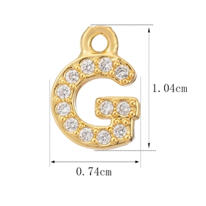 Funkelnder 18K Gold Buchstabe G Anhänger mit Zirkonia, Maße 1,04 cm mal 0,74 cm