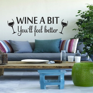 Artistic Wine A Bit wall decal sticker featuring wine glasses for home dining room decor