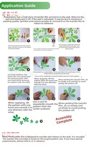 Step-by-step instruction guide for applying Dream Imagine Believe floral wall decals with film