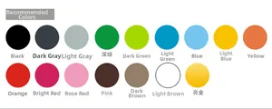 Detailed color chart showing 16 available vinyl wall sticker shades on white background