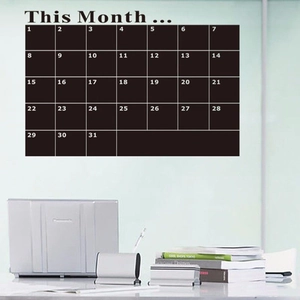 Calendrier mural mensuel amovible en tableau noir pour planning bureau et maison