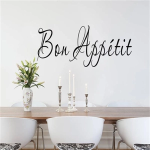 Creative black Bon Appétit vinyl wall sticker for kitchen and dining room decor