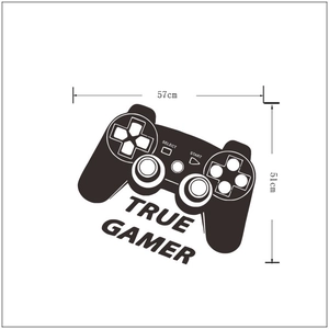 True Gamer game controller wall sticker 57x51cm for living room TV background decor