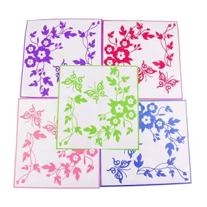 Removable PVC butterfly and floral toilet stickers in five vibrant colors for bathroom decor