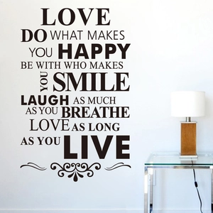 Sticker Mural Citation en PVC Amovible Imperméable Décalcomanie Pour Famille Salon Bureau Chambre à Coucher Décoration