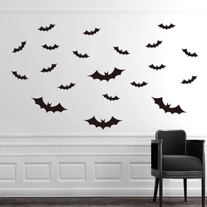 Removable Halloween Black Bat Wall Stickers For Living Room Bedroom Kids Room Decoration DIY PVC Bat Decals Home Decor