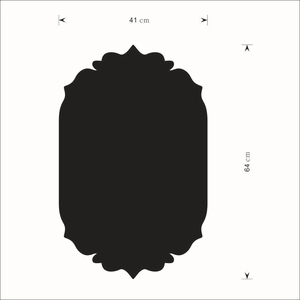 Irregular wavy edge removable chalkboard wall sticker dimensions 41cm width by 64cm height