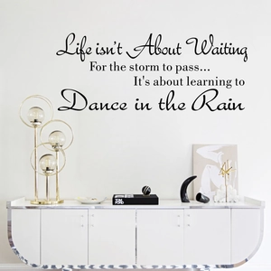 Εμπνευσμένο αυτοκόλλητο τοίχου Life isn't About Waiting για μοντέρνο σαλόνι