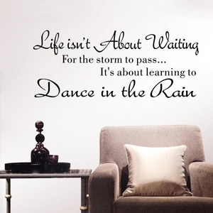 Εμπνευσμένο αυτοκόλλητο τοίχου Life is Not About Waiting για μοντέρνα διακόσμηση σαλονιού