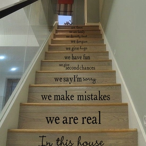 In this house house rules vinyl wall stickers for home stairs decor in black lettering