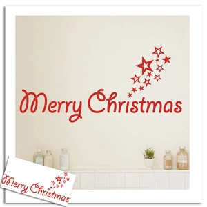 Merry Christmas Wall Stickers Waterproof PVC Removable Star Decals Festive Holiday Home Decor For Living Room Window