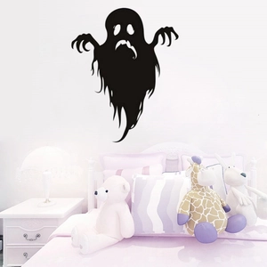 Funny Halloween ghost wall stickers for home decoration in high quality black PVC material