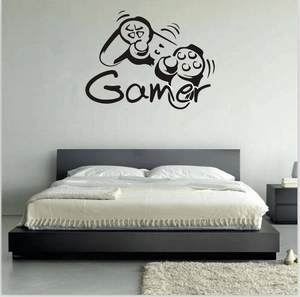 Adesivo murale Gamer creativo con illustrazione controller per decoro camera da letto