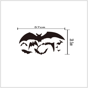 Halloween bat wall stickers set in various sizes for festive party home decoration
