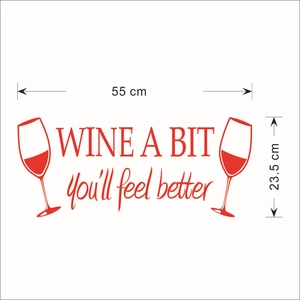 Red Wine A Bit glass wall sticker 55x23.5cm home decor vinyl decal graphic
