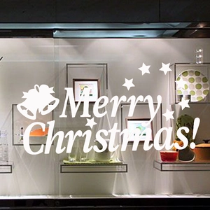 Sticker de Noël pour fenêtre avec cloches et étoiles blanches pour déco festive