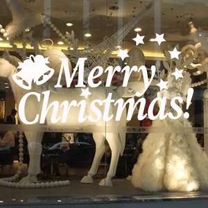 Stickers de Noël blancs avec cloches et étoiles pour décoration festive de vitrines