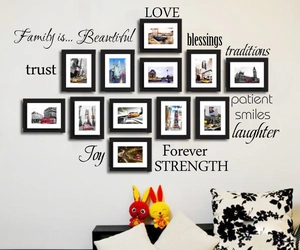 Family Englische Buchstaben Foto Rahmen Wandaufkleber DIY Abnehmbare PVC Kunst Zitat Dekal Für Wohnzimmer Schlafzimmer Deko