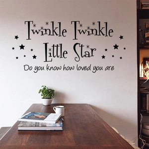 Wandtattoo Twinkle Twinkle Little Star in Schwarz für Kinderzimmer und Wohnzimmer