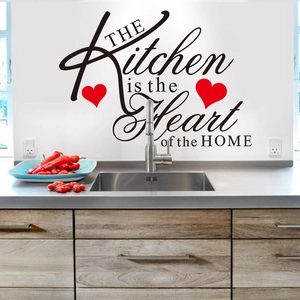The Kitchen Is The Heart Of The Home Citazione Inglese Adesivo da Parete Rimovibile PVC Impermeabile Decalcomania Cuore Cucina Decor