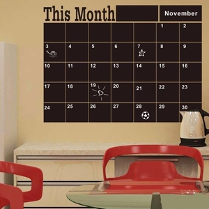 Large removable chalkboard wall sticker with This Month calendar design for office decor