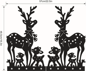 Vinilo decorativo silueta familia de ciervos navideños 57x46,5 cm para decoración hogar