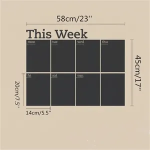 Weekly chalkboard wall decal planner 58x45cm for office and living room organization