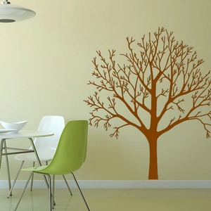 Adesivo murale moderno a forma di ramo d'albero marrone per soggiorno o sala da pranzo