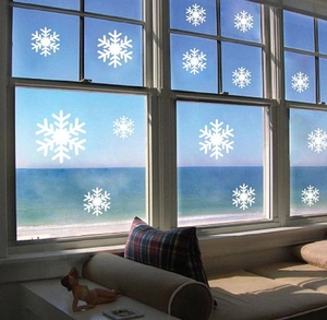 Christmas Snowflake PVC Wall Stickers Waterproof Removable Window Decals For Home Decor Winter Holiday Party Decor