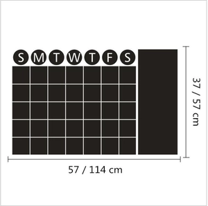 Minimalist black grid monthly wall calendar sticker for classroom or office planning