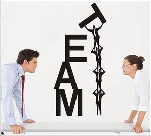 Motivational TEAM English Lettering Wall Sticker PVC Waterproof Teamwork Silhouette Office Classroom Study Room Decor